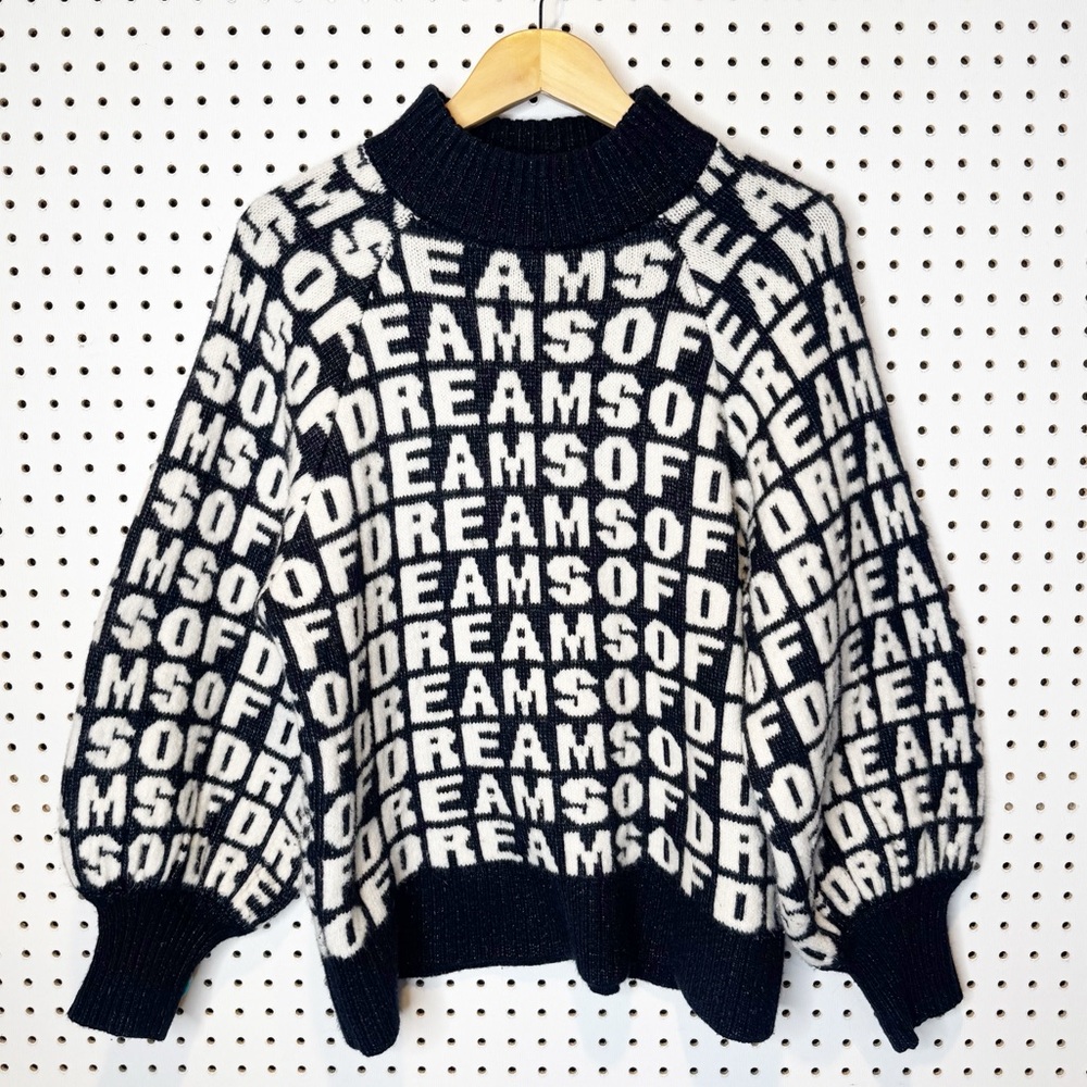 H&M | Dreams of Dreams‎ Graphic Warm Sweater, Black and White